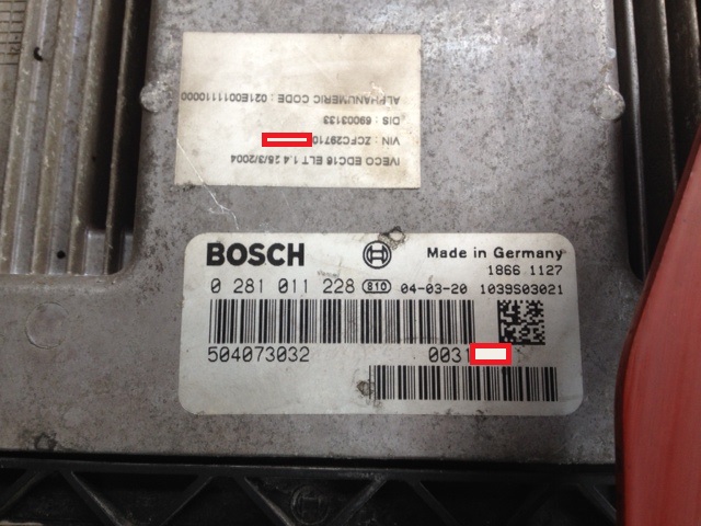 centralina iveco daily 35 c 17 bosch 0 281 011 228 iveco 504073032