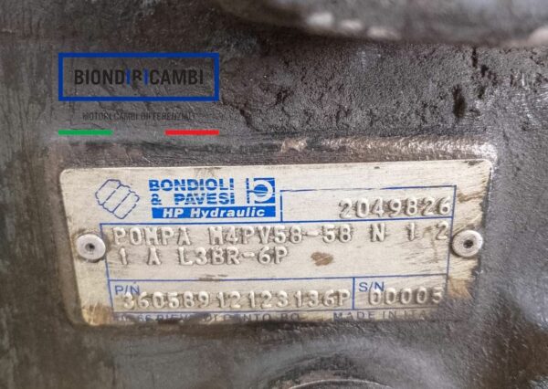 Pompa Idraulica Bondioli e Pavesi M4PV58-58 N 1 2 - immagine 3